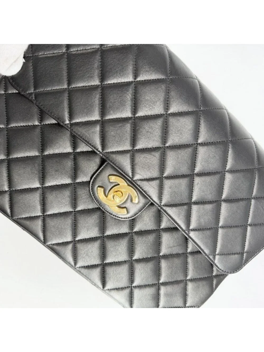 Chanel Shoulder Bag Maxi Quilted CC Logo Double Chain Crossbody Turnlock